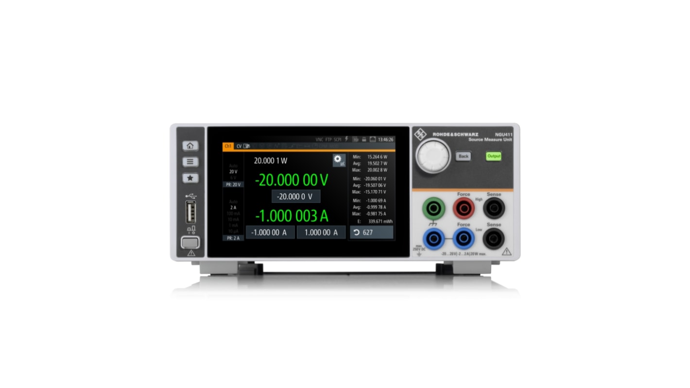 Medidor de fuente Rohde & Schwarz NGU411COM, 1 canal, 20 V, 3 A, 20 W