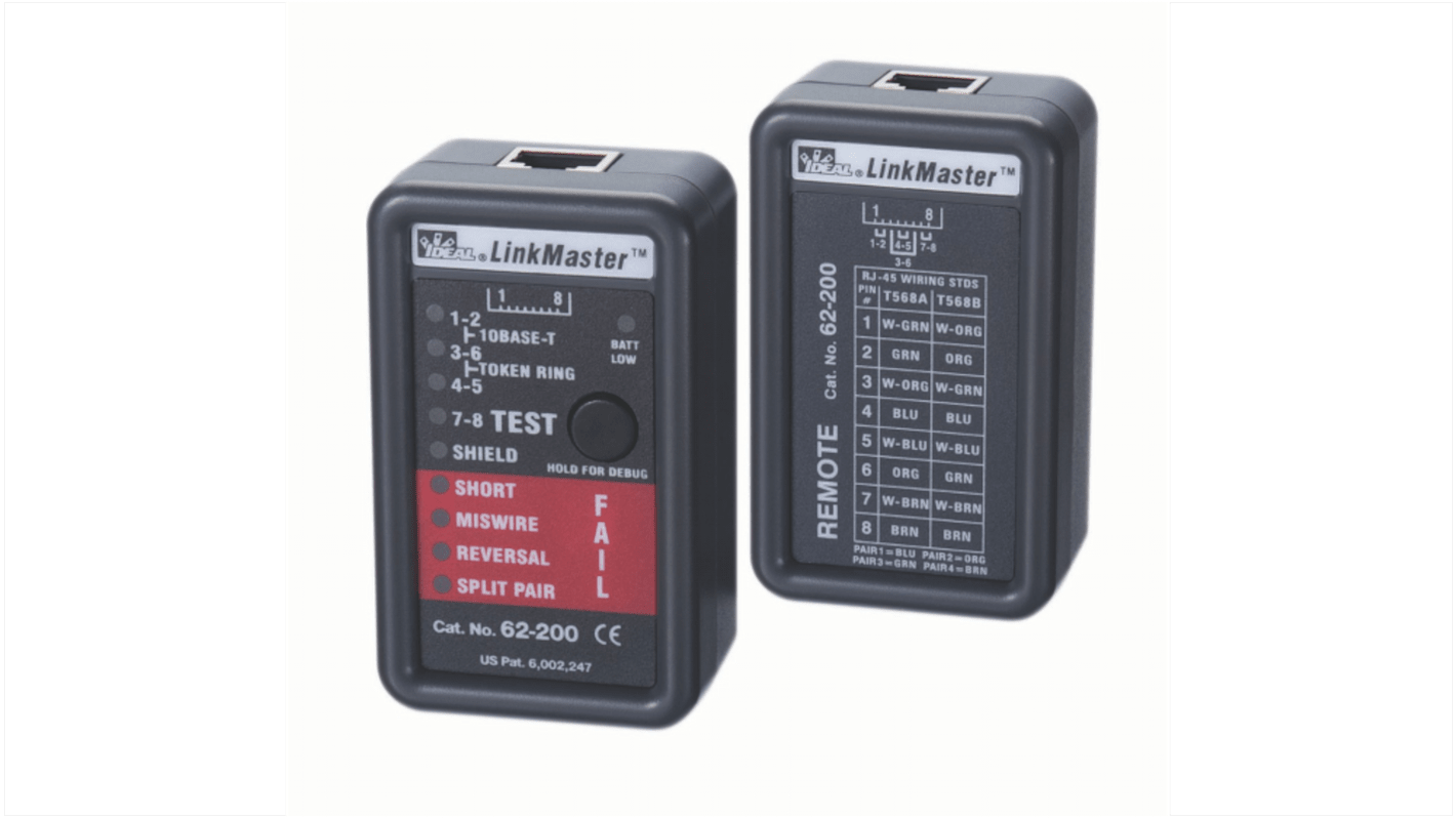 Ideal Industries Kabeltester 62-200 für RJ45-Leiterkabel RJ45