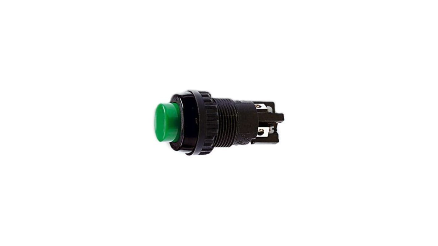 RAFI Push Button Switch, Momentary, Panel Mount, 18.2mm Cutout, SPDT, 250V ac, IP40, IP65