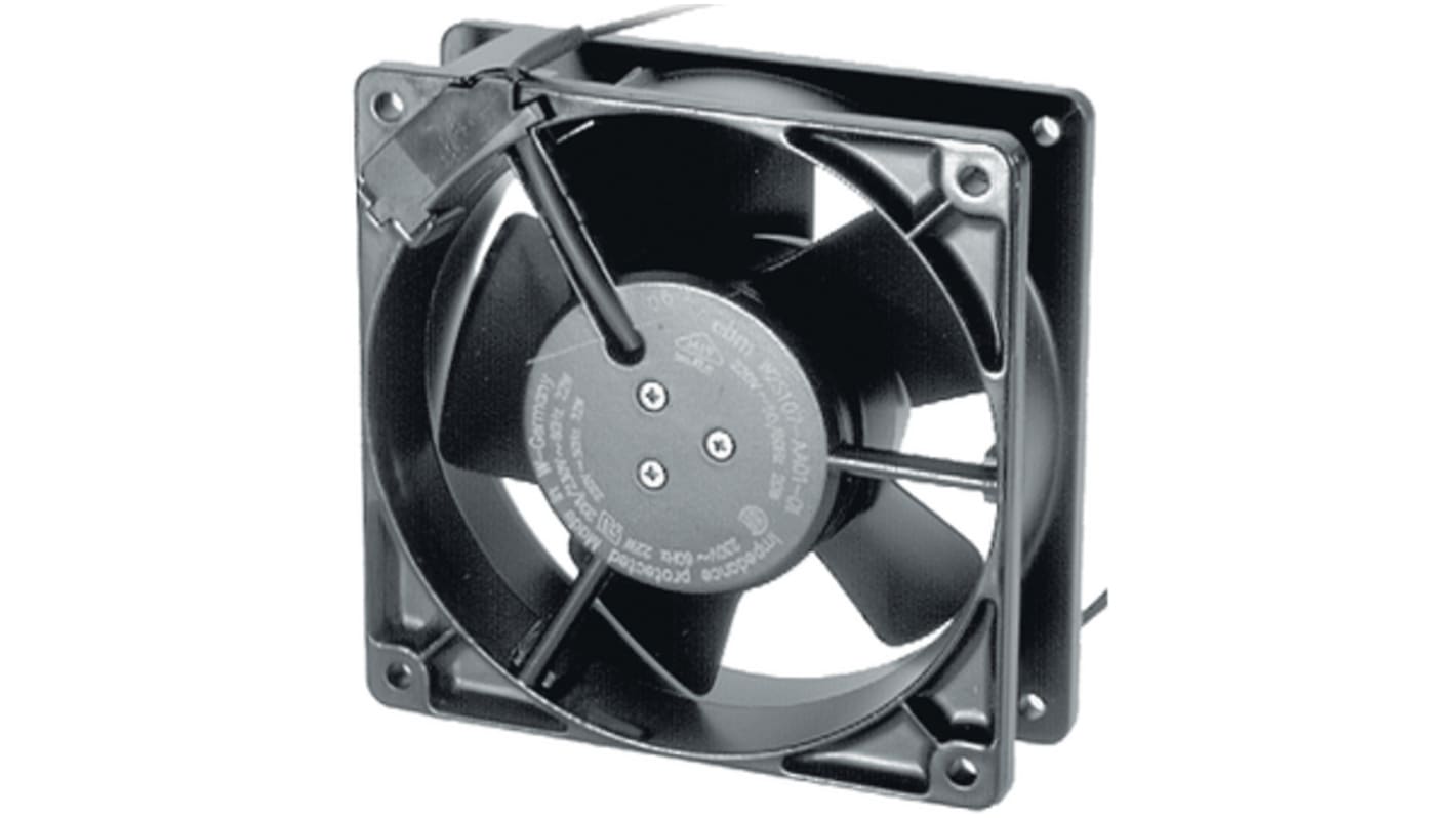 Ventilador Axial ebm-papst de 119 x 119 x 38mm, 115 V ac, caudal 180m³/h, IP20