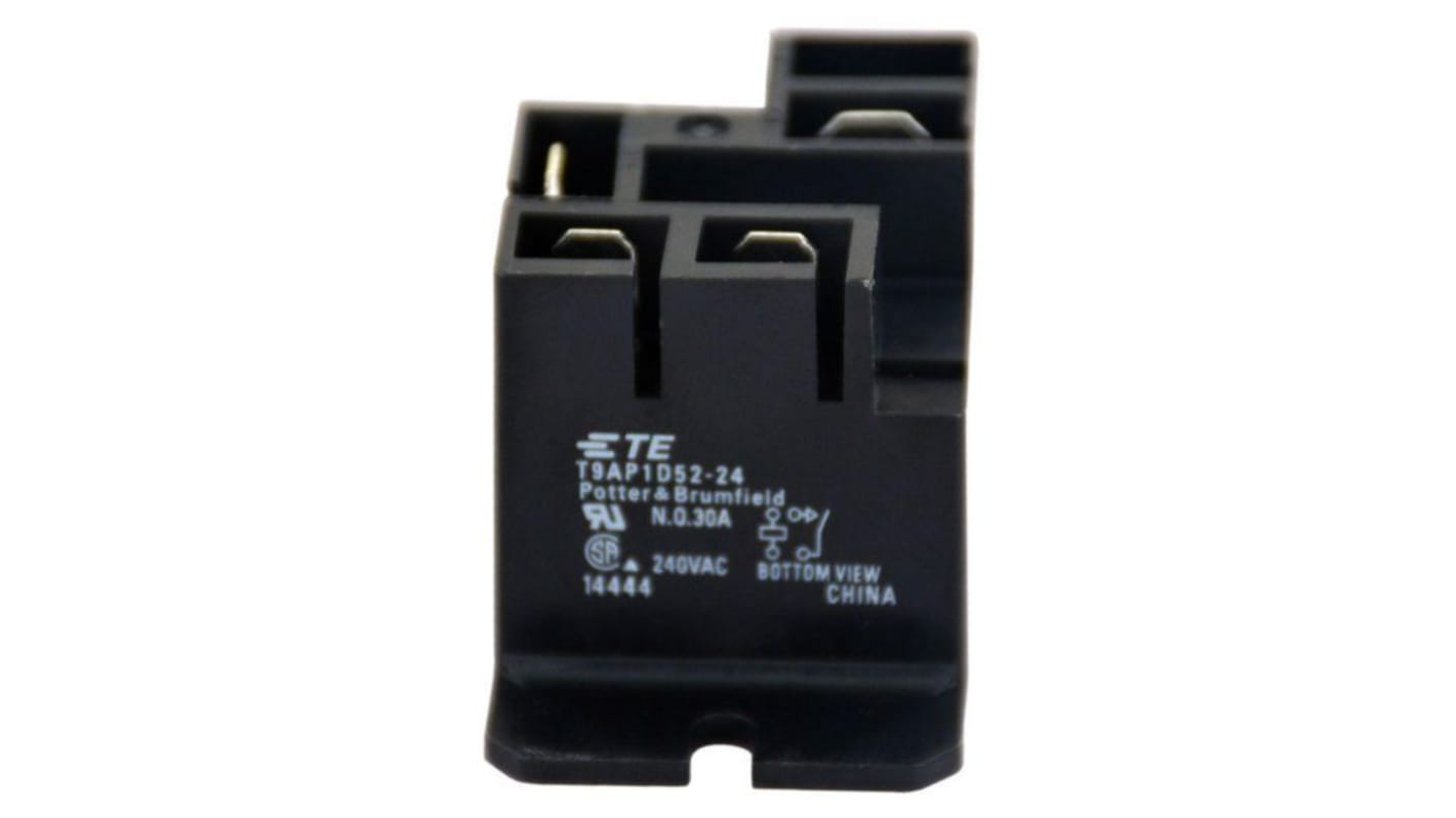 TE Connectivity Panel Mount Power Relay, 24V Coil, 30A Switching Current, SPST