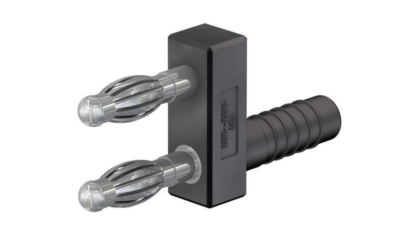 Stäubli 4 mm Bananenstecker Schwarz, Kontakt vernickelt, 60V / 32A Buchse