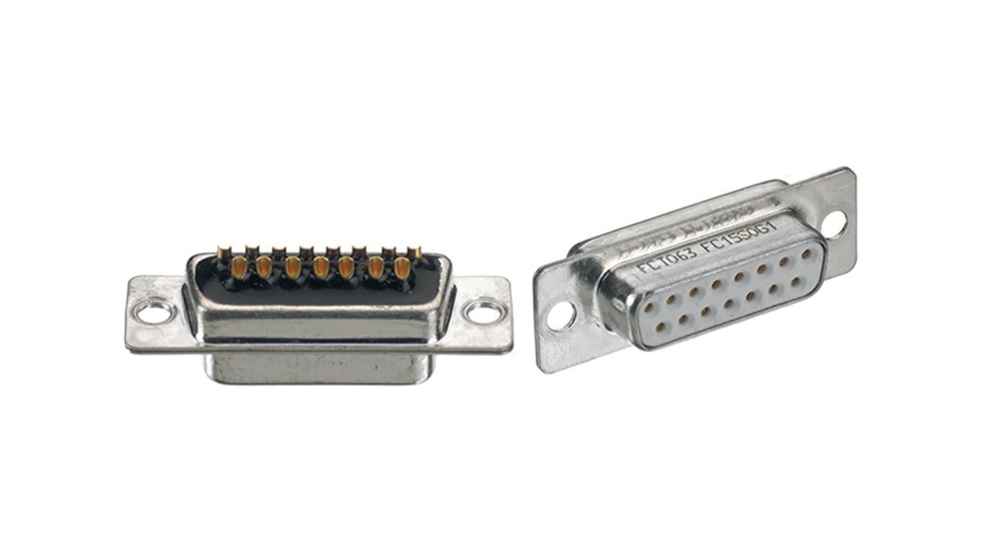 Conector D-sub FCT from Molex, Serie 173114, Recto, Montaje por soldadura, Conector hembra