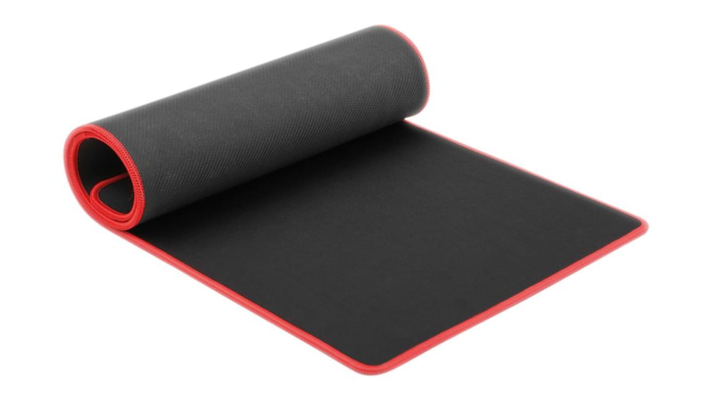 Roline Black/Red Desk Mat, Contoured, 300mm x 780mm