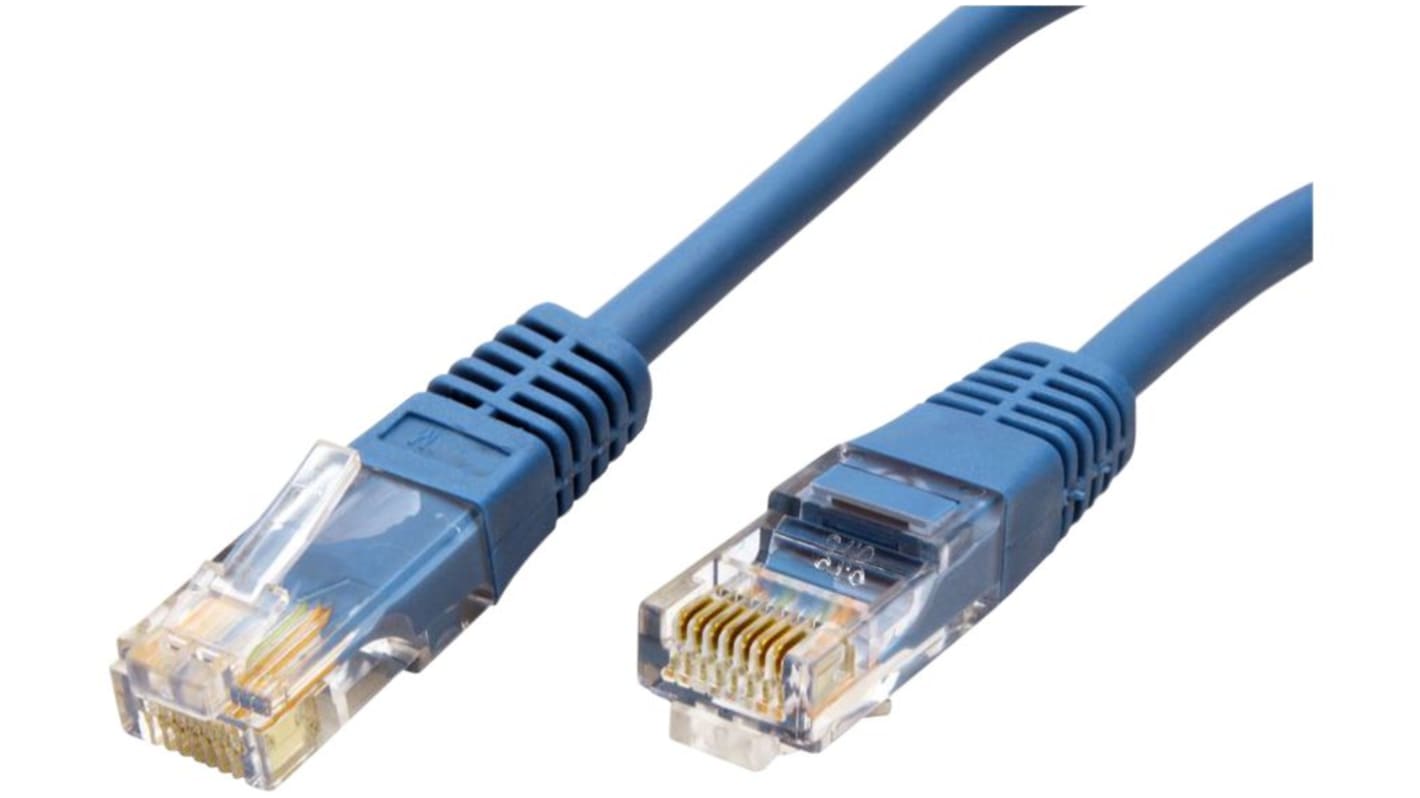 Cavo Ethernet Cat5e Roline, guaina in PVC col. Blu, L. 1m