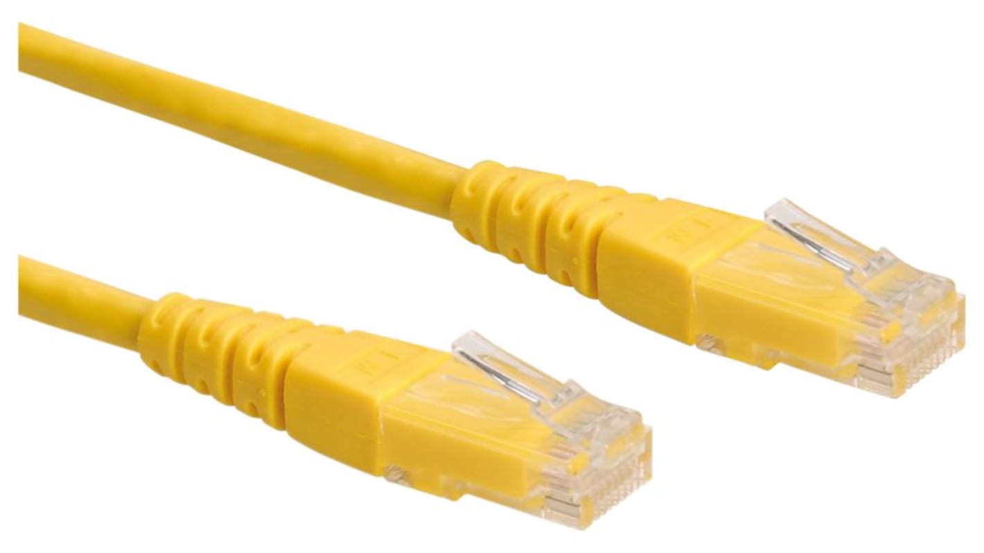 Roline Ethernet kábel, Cat6, RJ45 - RJ45, 300mm, Sárga