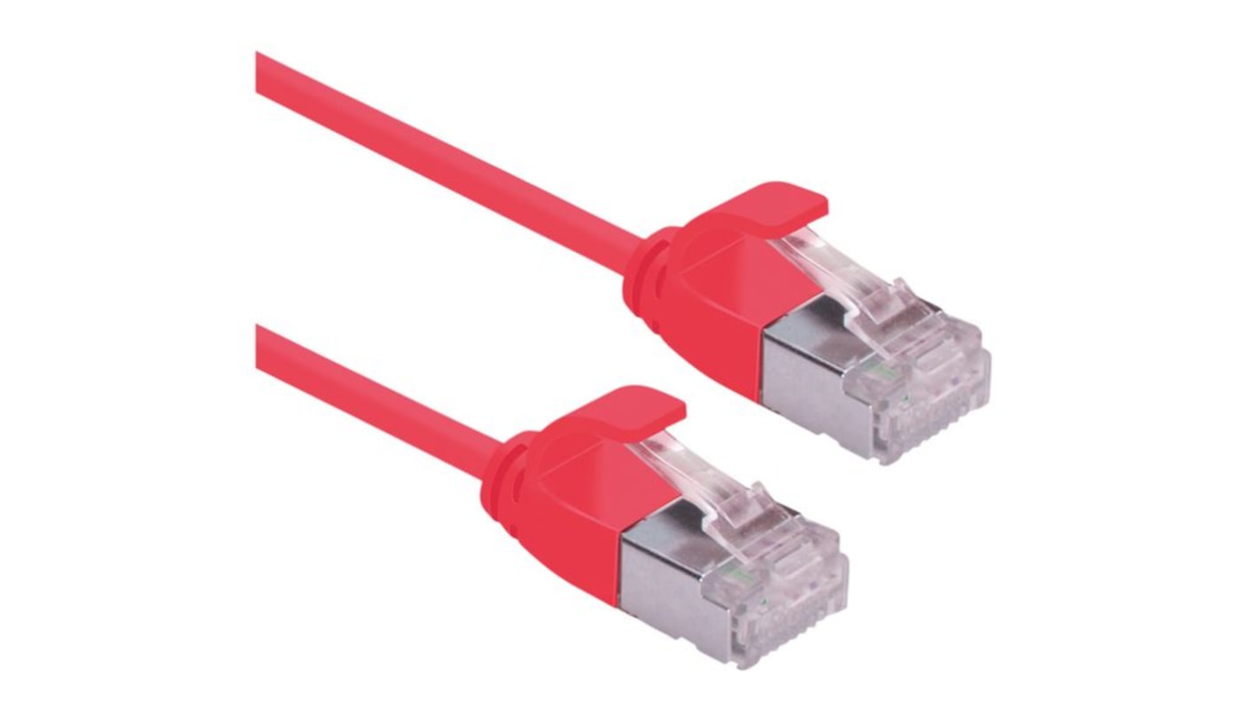 Cable Ethernet Cat6a FTP Roline de color Rojo, long. 2m, funda de LSZH