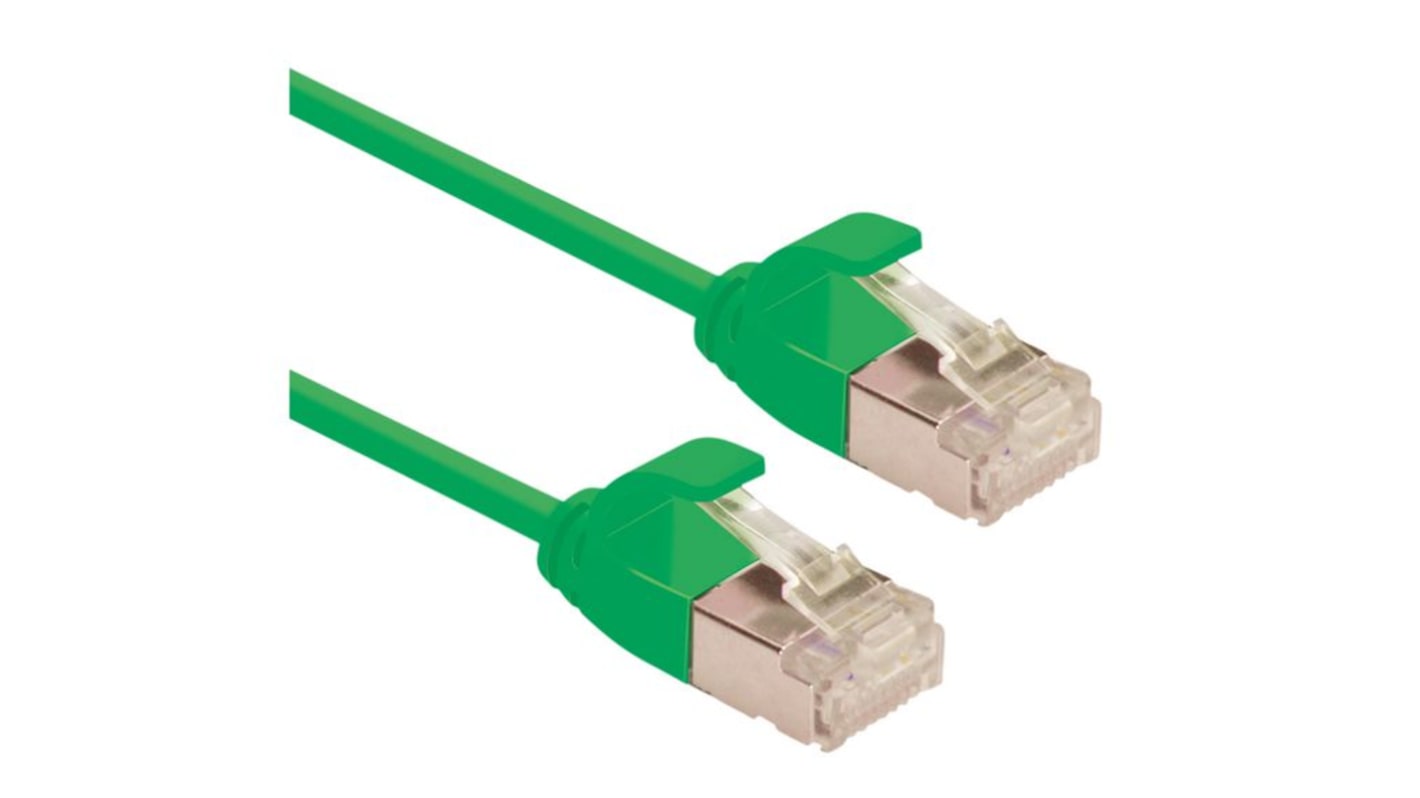 Roline Ethernet kábel, Cat6a, RJ45 - RJ45, 2m, Zöld