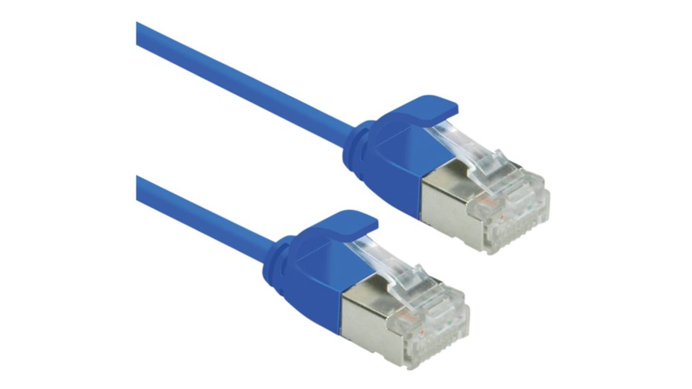 Roline Cat6a Straight Male RJ45 to Straight Male RJ45 Ethernet Cable, FTP, Blue LSZH Sheath, 3m