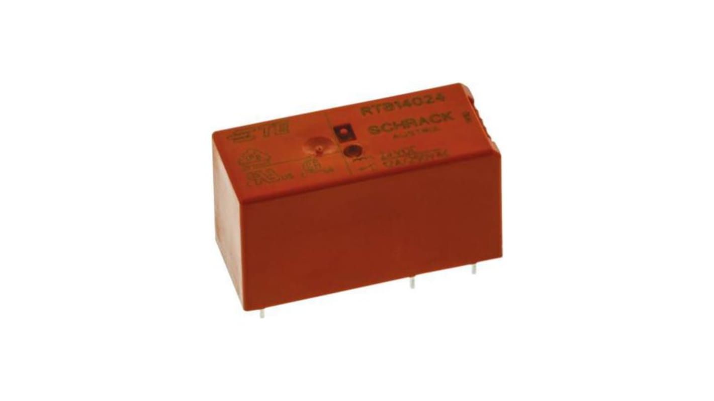 TE Connectivity PCB Mount Power Relay, 12V Coil, 12A Switching Current, SPST