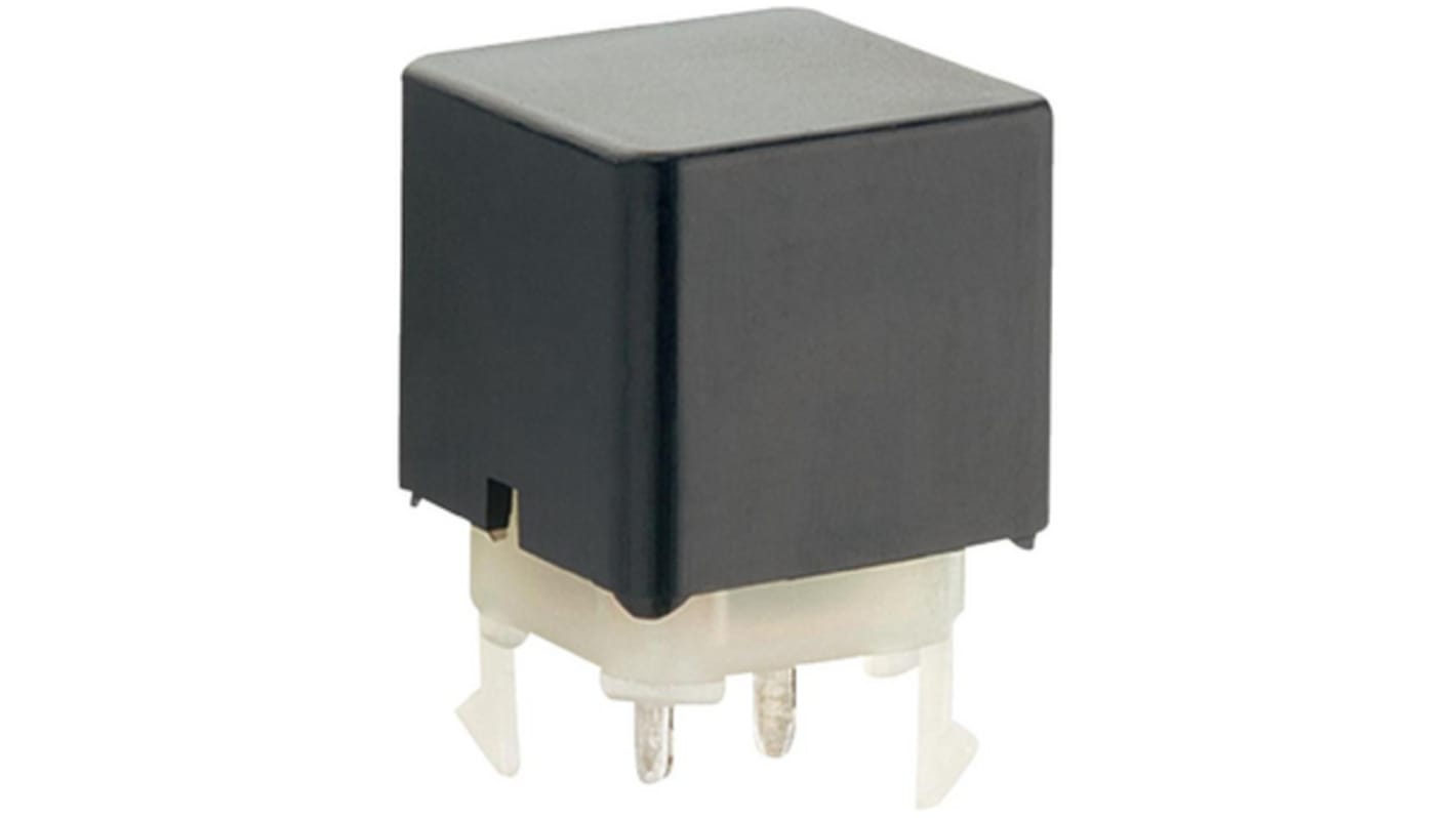 Black Button Tactile Switch, 2NO 30mA Surface Mount