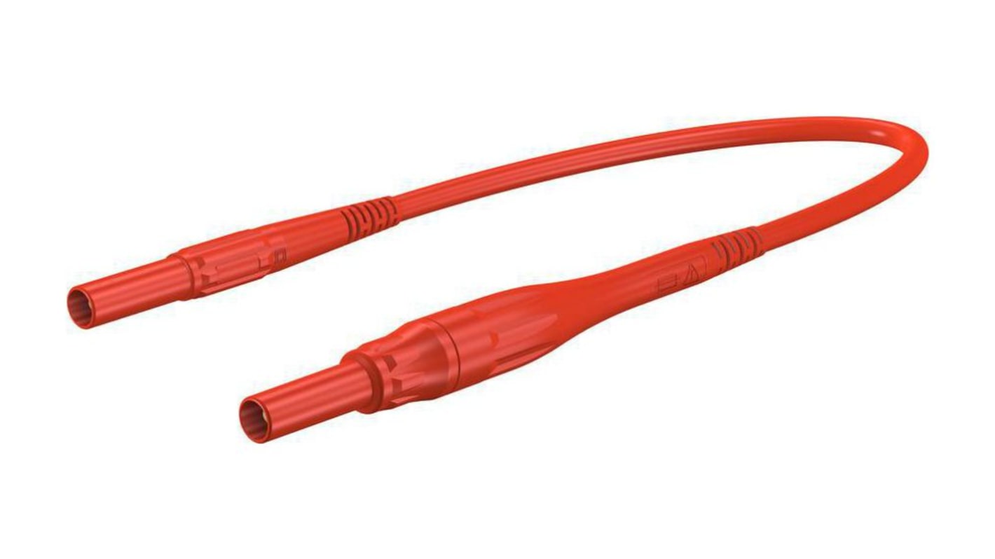 Cable de prueba Staubli de color Rojo, Conector, 1kV, 8A, 2m