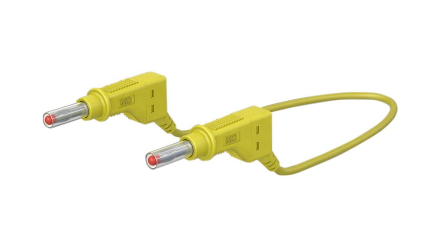 Staubli Test lead, 32A, 600V ac/dc, Yellow, 4m Lead Length