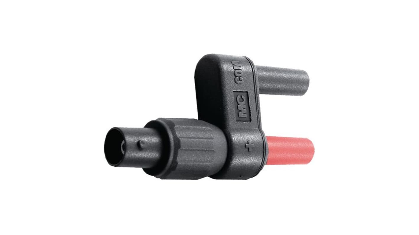 Adaptateur de connecteur de test Femelle, Mâle Staubli, Noir/Rouge, avec contacts Laiton plaqué or, Laiton nickelé