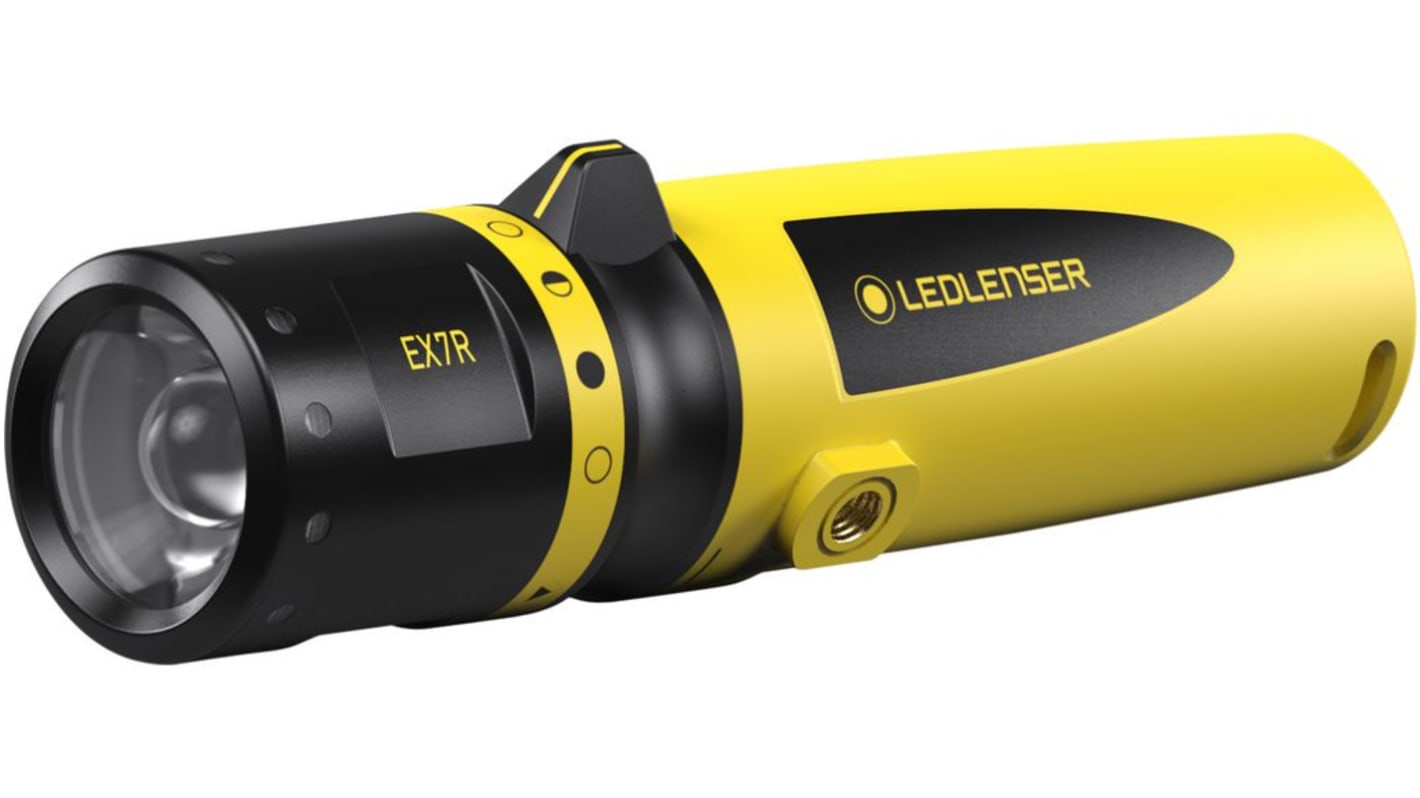 LEDLENSER EX7R, RECHARGEABLE Zseblámpa Xtreme LED Zseblámpa újratölthető, 220 lm, Fekete/sárga