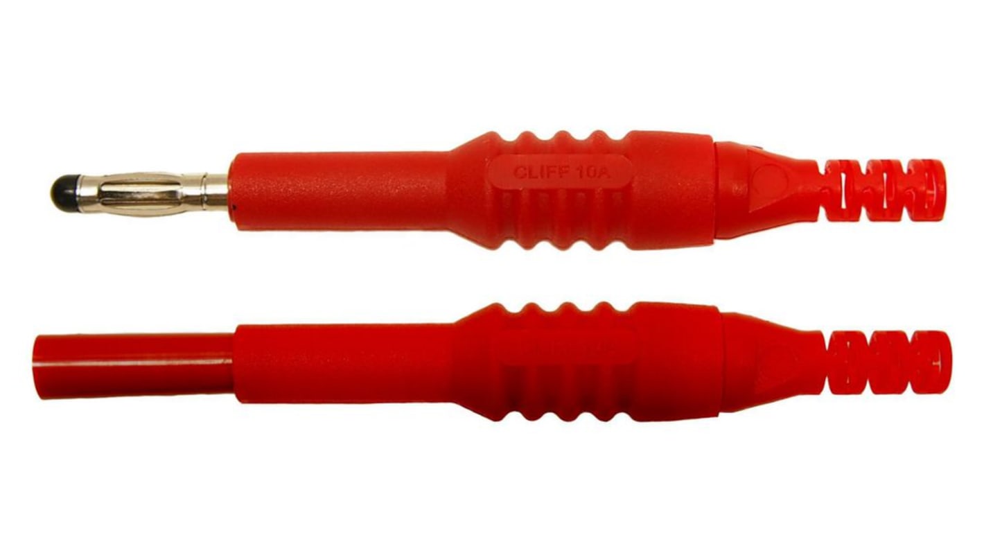 RS PRO 4 mm Bananenstecker Rot, Kontakt vernickelt, 1kV / 10A