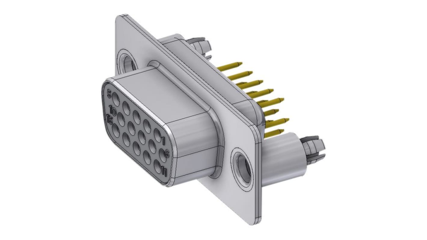 Conector D-sub Deltron, Serie HD, Recto, Conector hembra