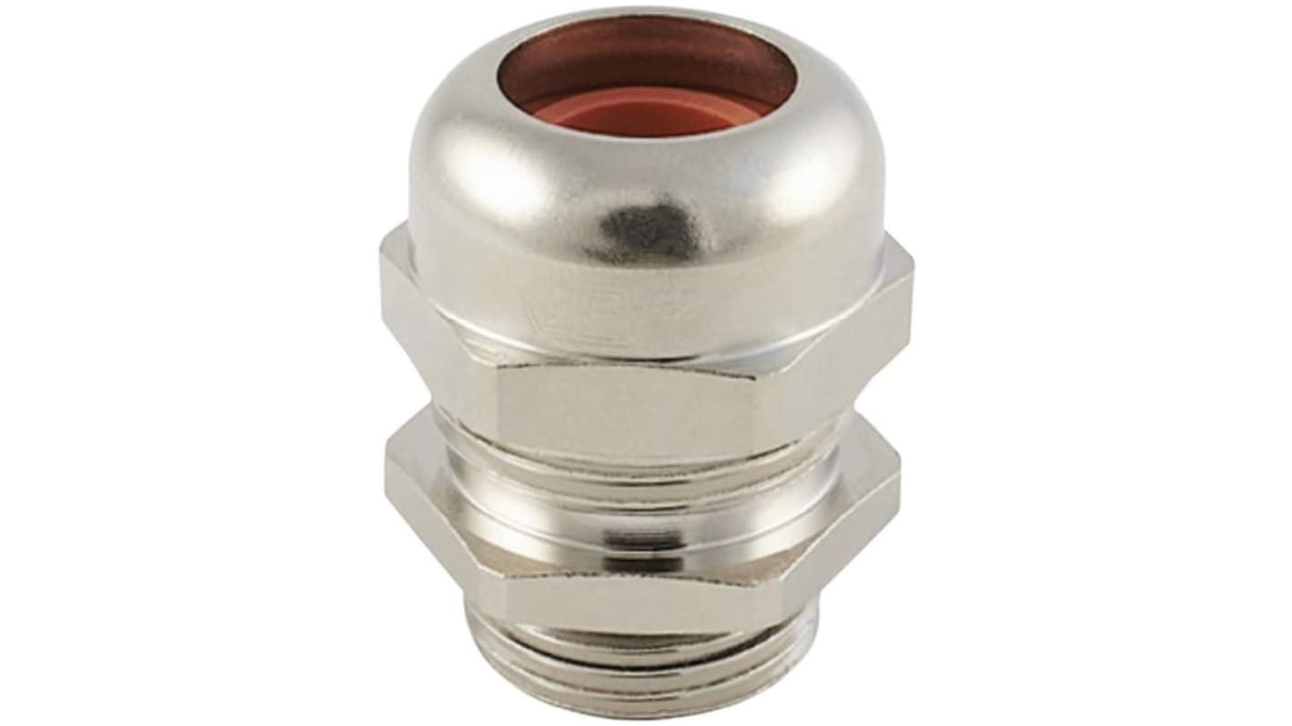 Jacobs WADIone Series Nickel Nickel Plated Brass Cable Gland, M20 Thread, 8mm Min, 15mm Max, IP66, IP68, IP69