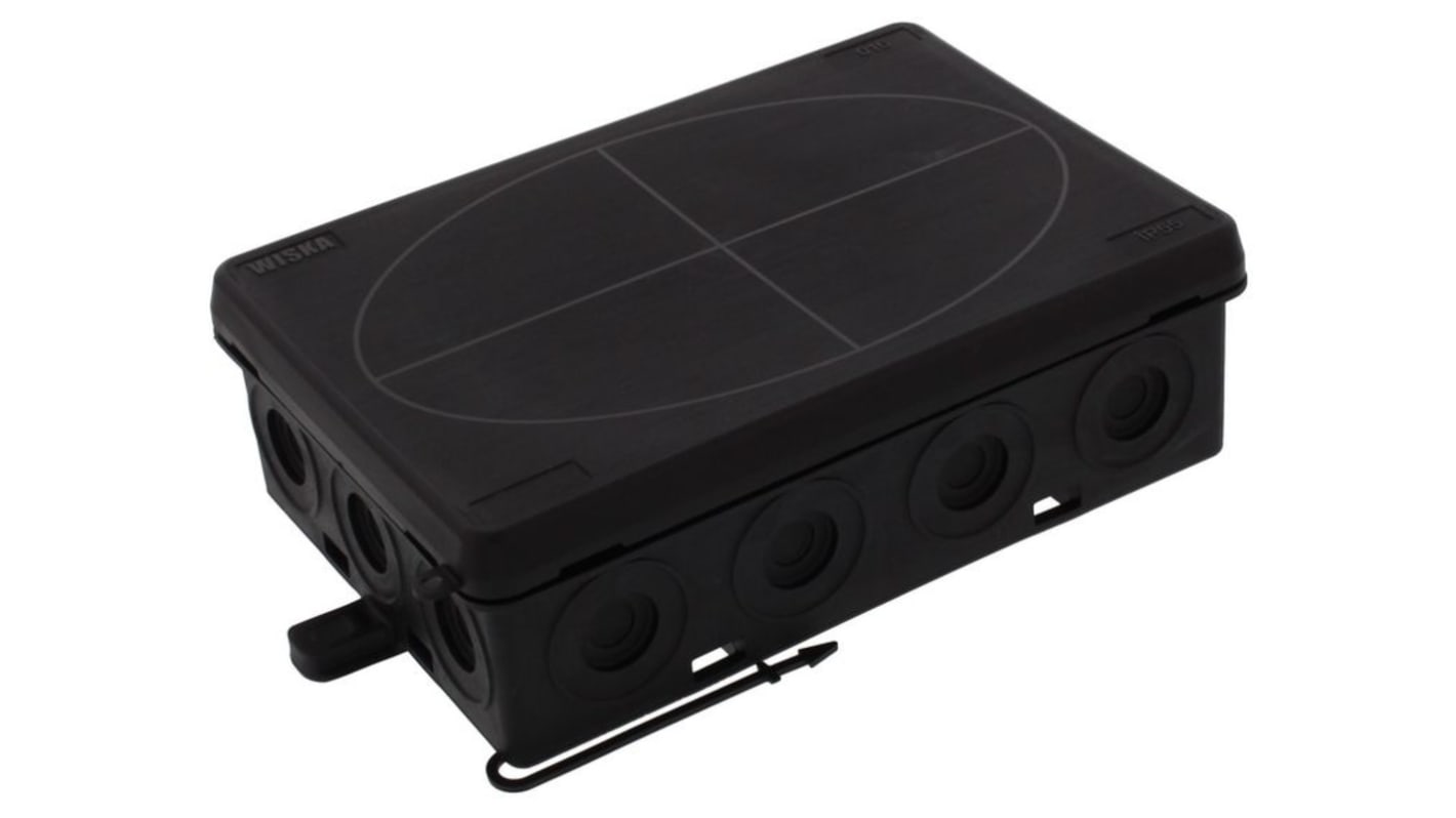 WISKA KA Series Black Polypropylene, Polyurethane Junction Box, IP55, 125 x 86 x 41mm