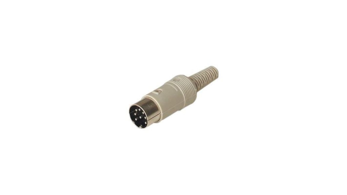 DIN csatlakozó 8 érintkezős Dugasz, Egyenes, Miniature multipole connectors sorozat, 34 V, IP30, 4A, DIN 41524, MAS