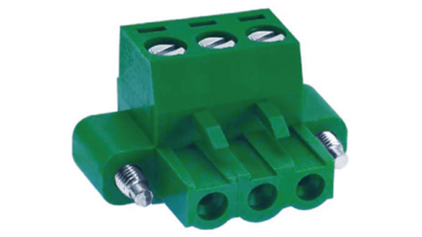 Deca 5.08mm Pitch 3 Way Pluggable Terminal Block, Feed Through Header, Cable Mount, Screw Termination