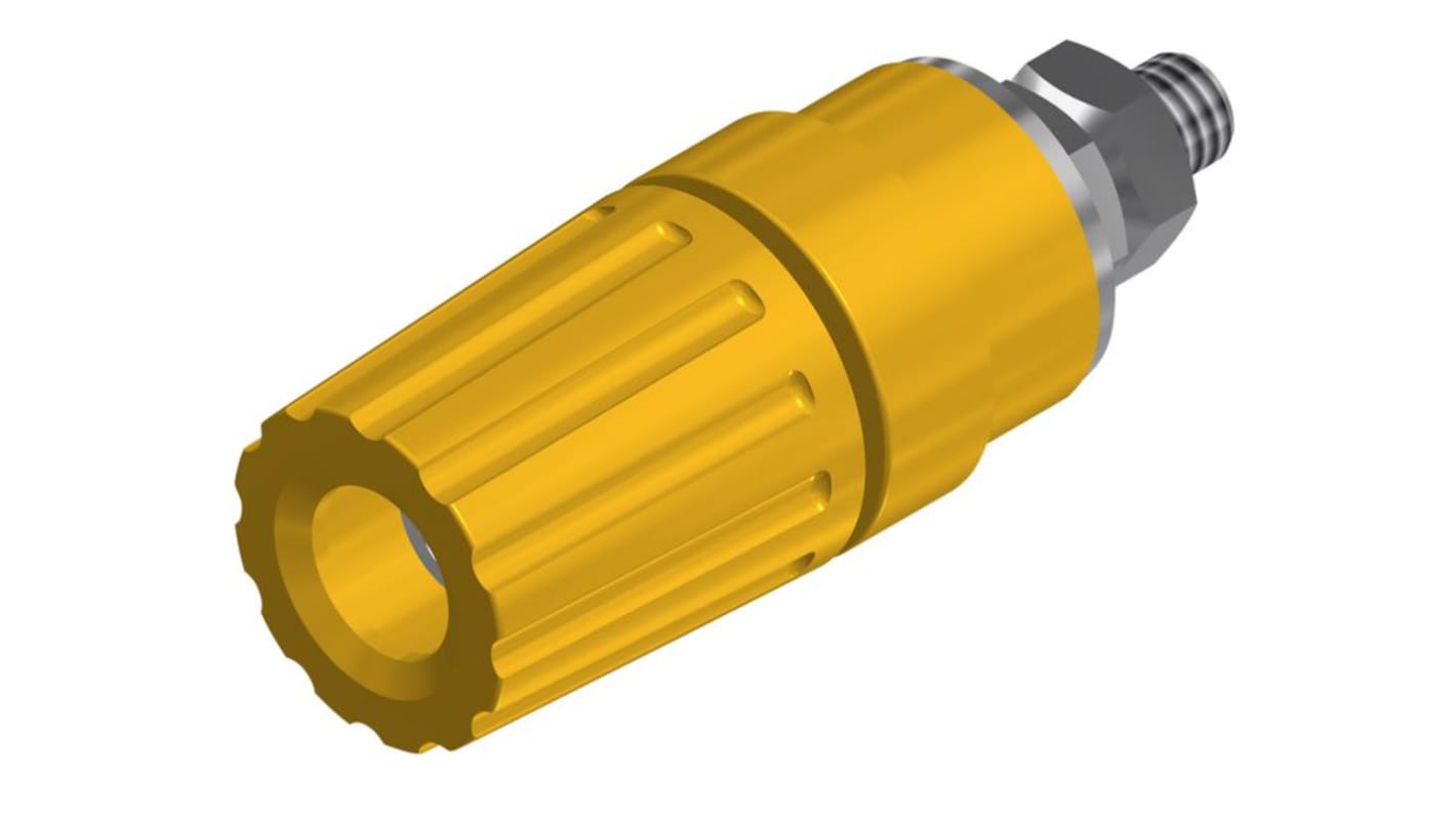 Borne de raccordement SKS Hirschmann Test & Measurement Jaune 35A avec contacts Laiton et placage Nickel