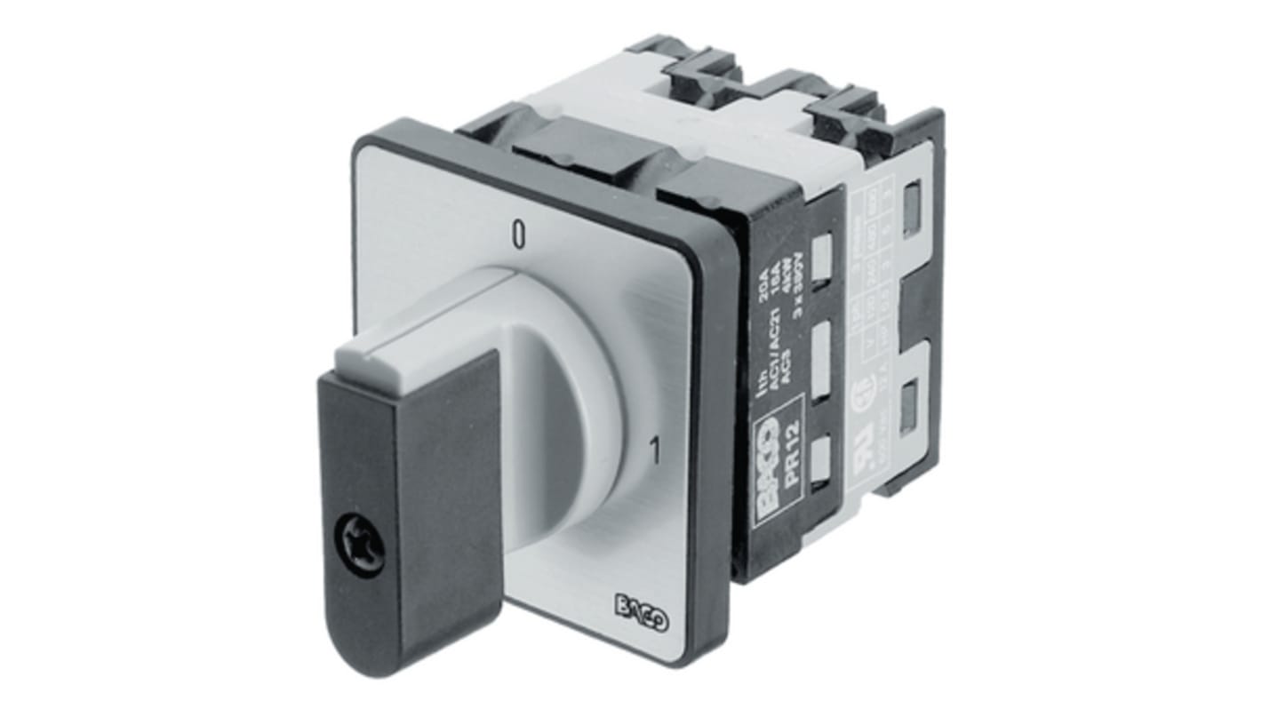 Interruttore Cam BACO serie PR 12 PR 12-1102 A4 E Q48PN 2P, 2 posizioni, 12A, 600V ca