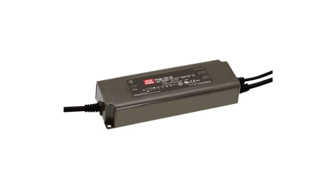 Driver LED tensión constante MEAN WELL, IN: 431 V cc, OUT: 48V, 2.5A, 120W, regulable