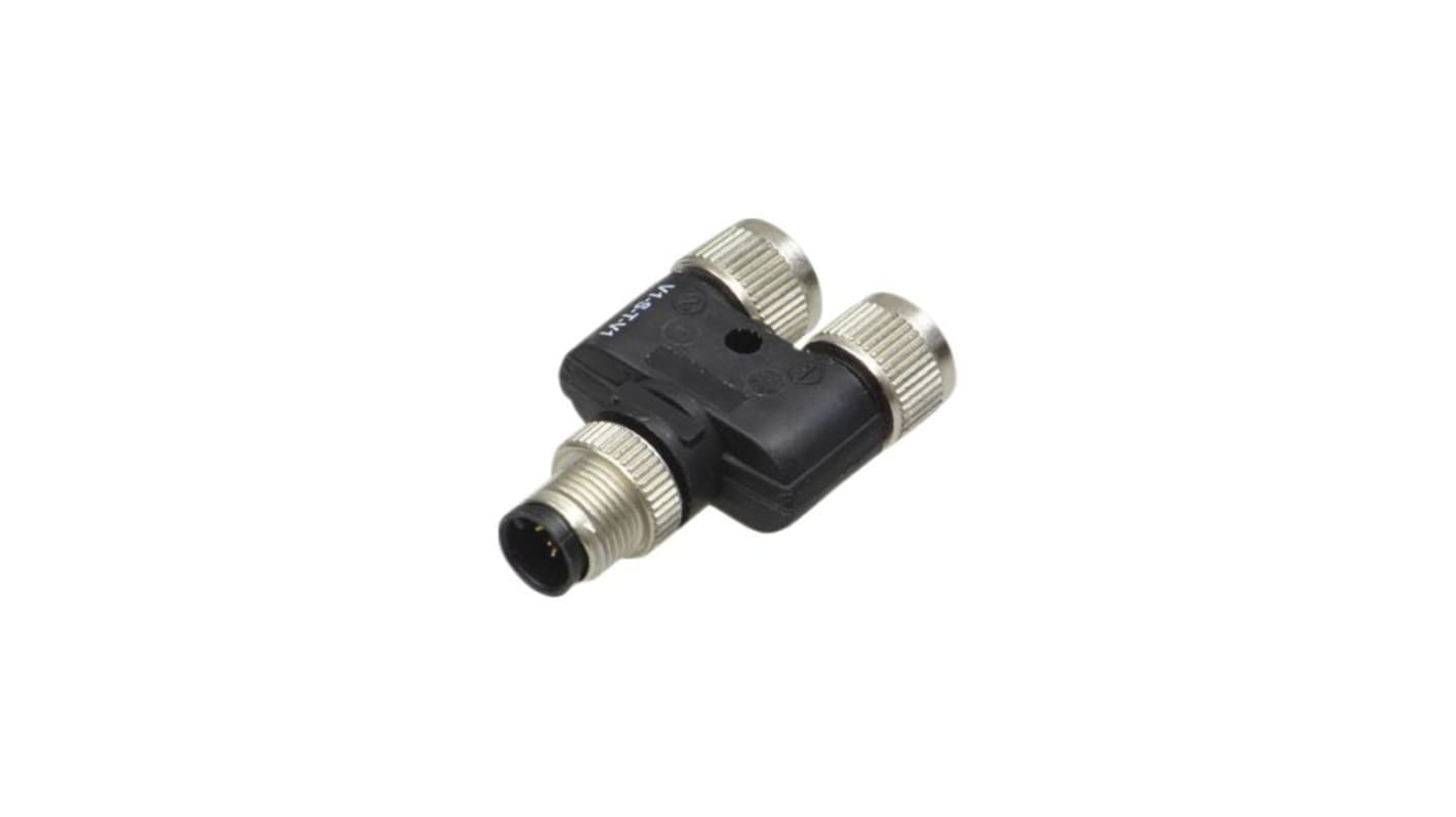 Pepperl + Fuchs Connector, 4 Contacts, Cable Mount, M12 Connector, Plug, Male, IP65, IP67, V1S Series