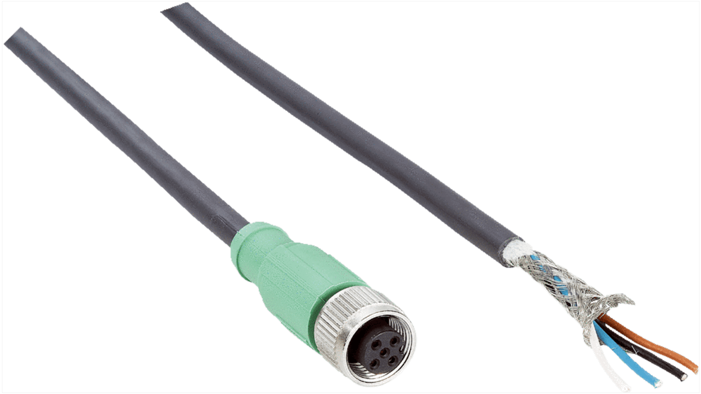 Sick Straight Female 5 way M12 to Unterminated Connector & Cable, 5m