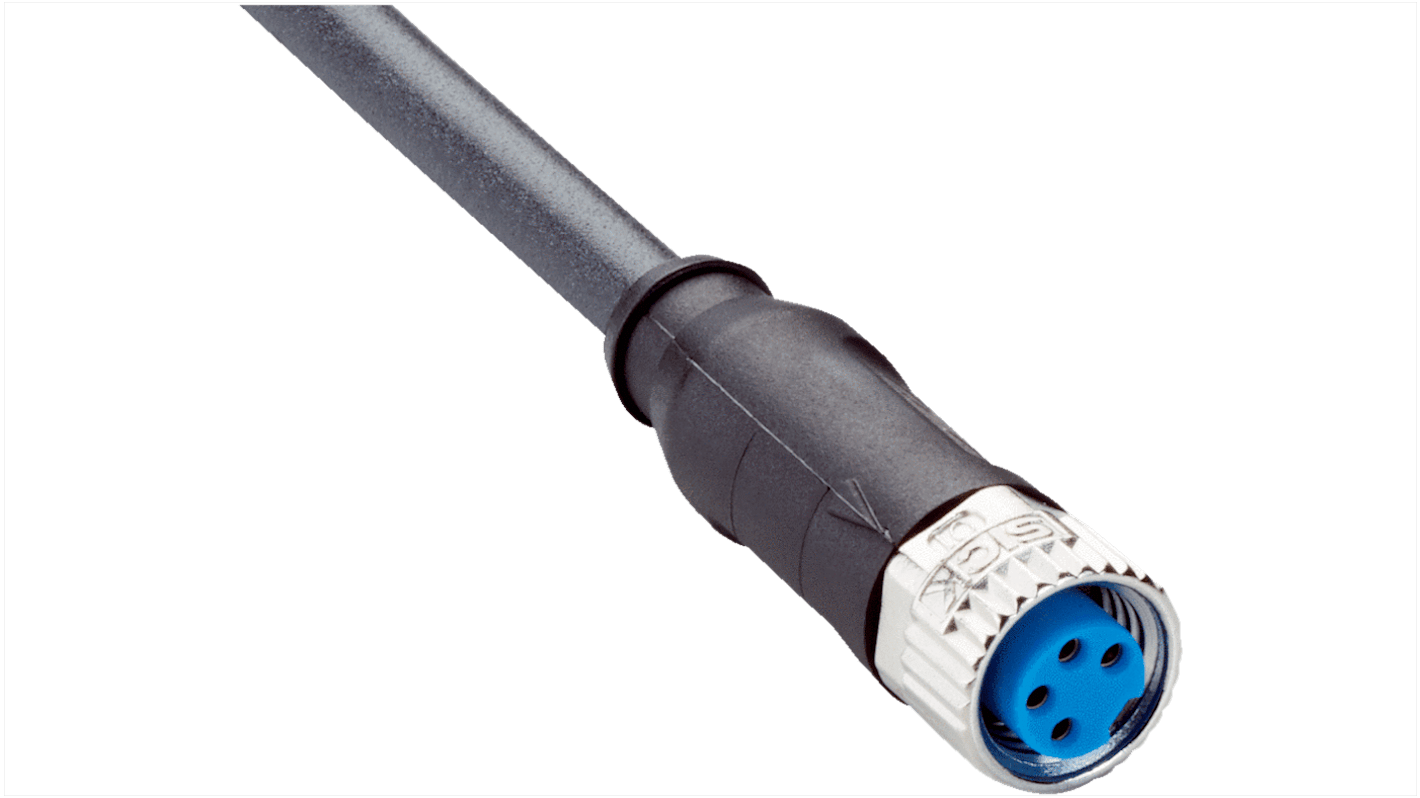 Sick Straight Female 4 way M8 to Unterminated Connector & Cable, 10m
