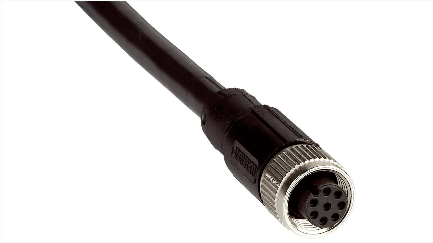 Sick Straight Female 8 way M12 to Unterminated Connector & Cable, 20m