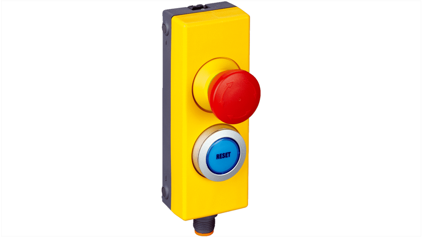 Sick ES11 Series Turn Release Emergency Stop Push Button, Panel Mount, 22mm Cutout, 2NC/1NO, IP65