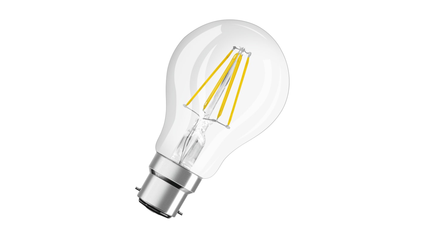 Bombilla LED LEDVANCE, 40580, 220 → 240 V, 6,5 W, casquillo B22d, Blanco Cálido, 2700K, 806 lmç