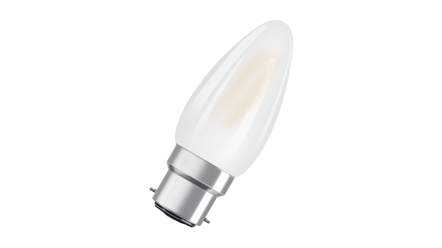 LEDVANCE 40580 B22d LED Bulbs 2.5 W(25W), 2700K, Warm White, Mini Candle shape