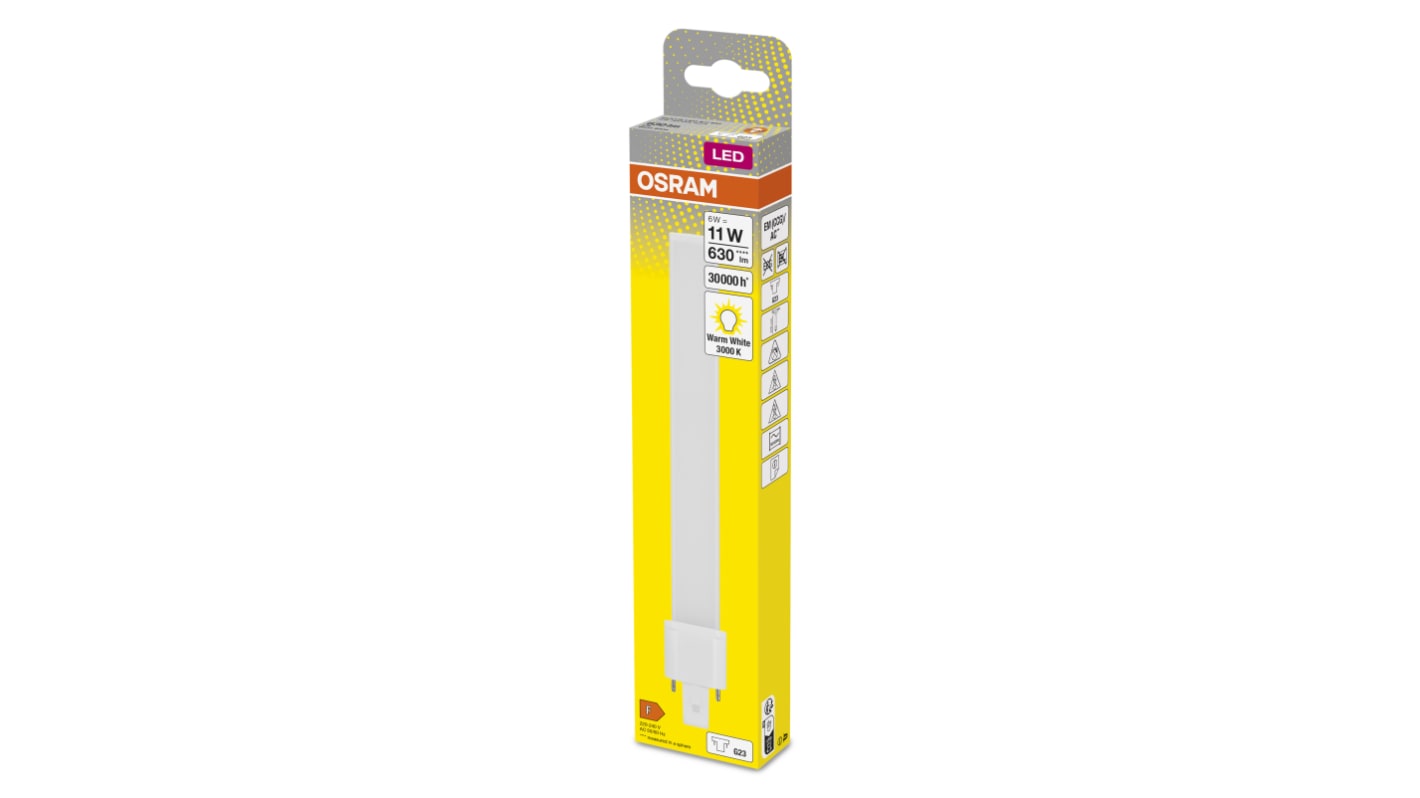 LEDVANCE DULUX, LED, LED-Birne, Röhrenförmig, , 6 W / 230V, 630 lm, G23 Sockel, 3000K warmweiß