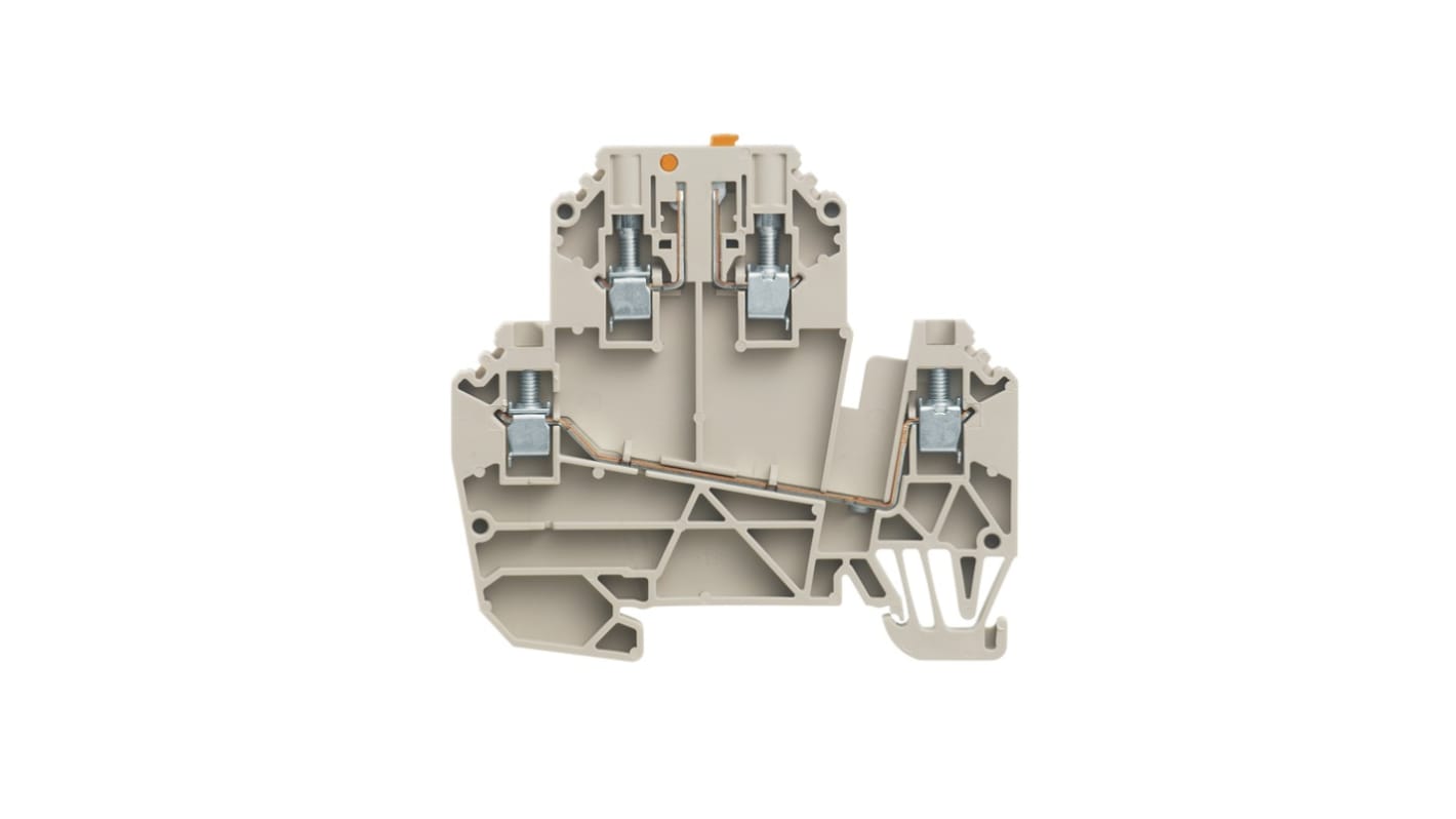 Weidmüller WDK Series Dark Beige Test Disconnect Terminal Block, 2.5mm², 2-Level, Screw Termination, ATEX, IECEx