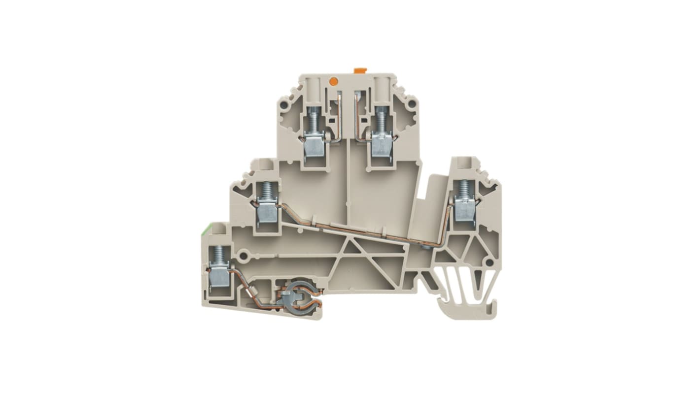 Weidmüller WDK Series Dark Beige Test Disconnect Terminal Block, 2.5mm², 1-Level, Screw Termination, ATEX, IECEx