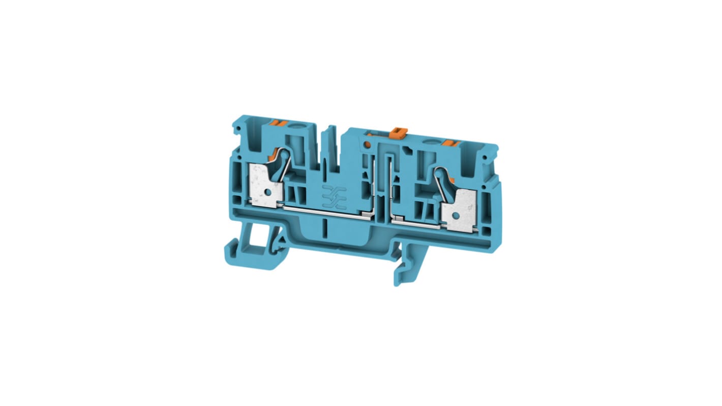 Weidmüller ADT Series Blue Test Disconnect Terminal Block, 4mm², 1-Level, Push In Termination, ATEX, IECEx