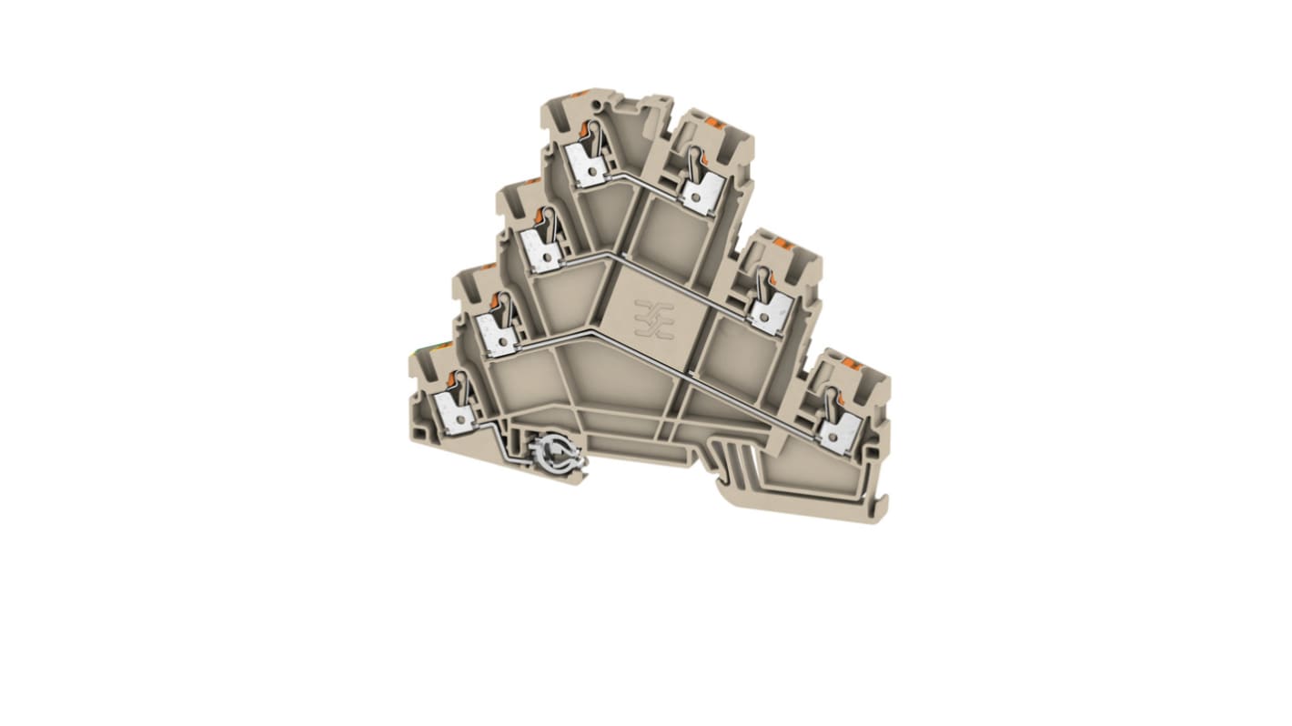 Weidmüller AMC Motor-Anschlussklemme Dreistock Dunkelbeige, 2.5mm², Einstecken