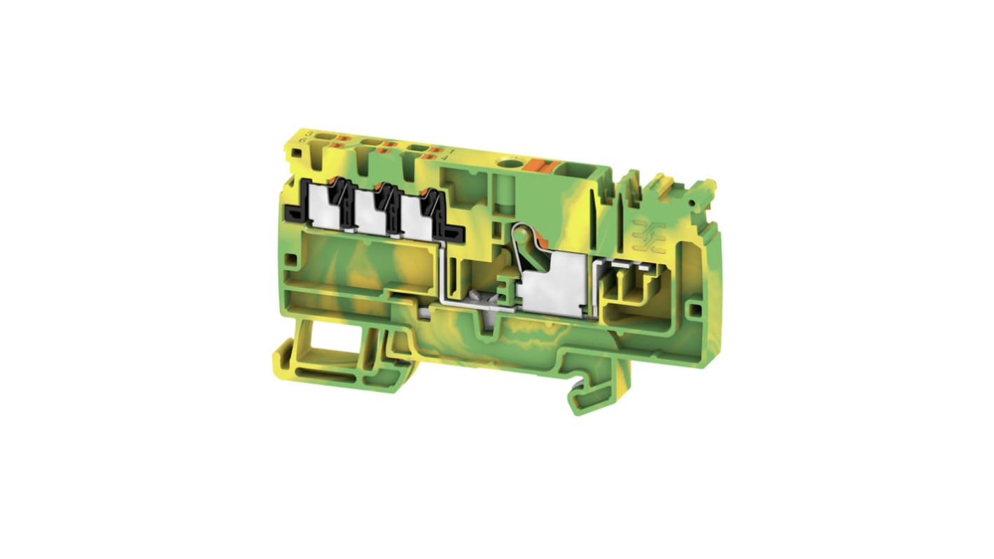 Weidmüller AAP Series Green/Yellow Distribution Unit, 6mm², 1-Level, Push In Termination, ATEX, IECEx