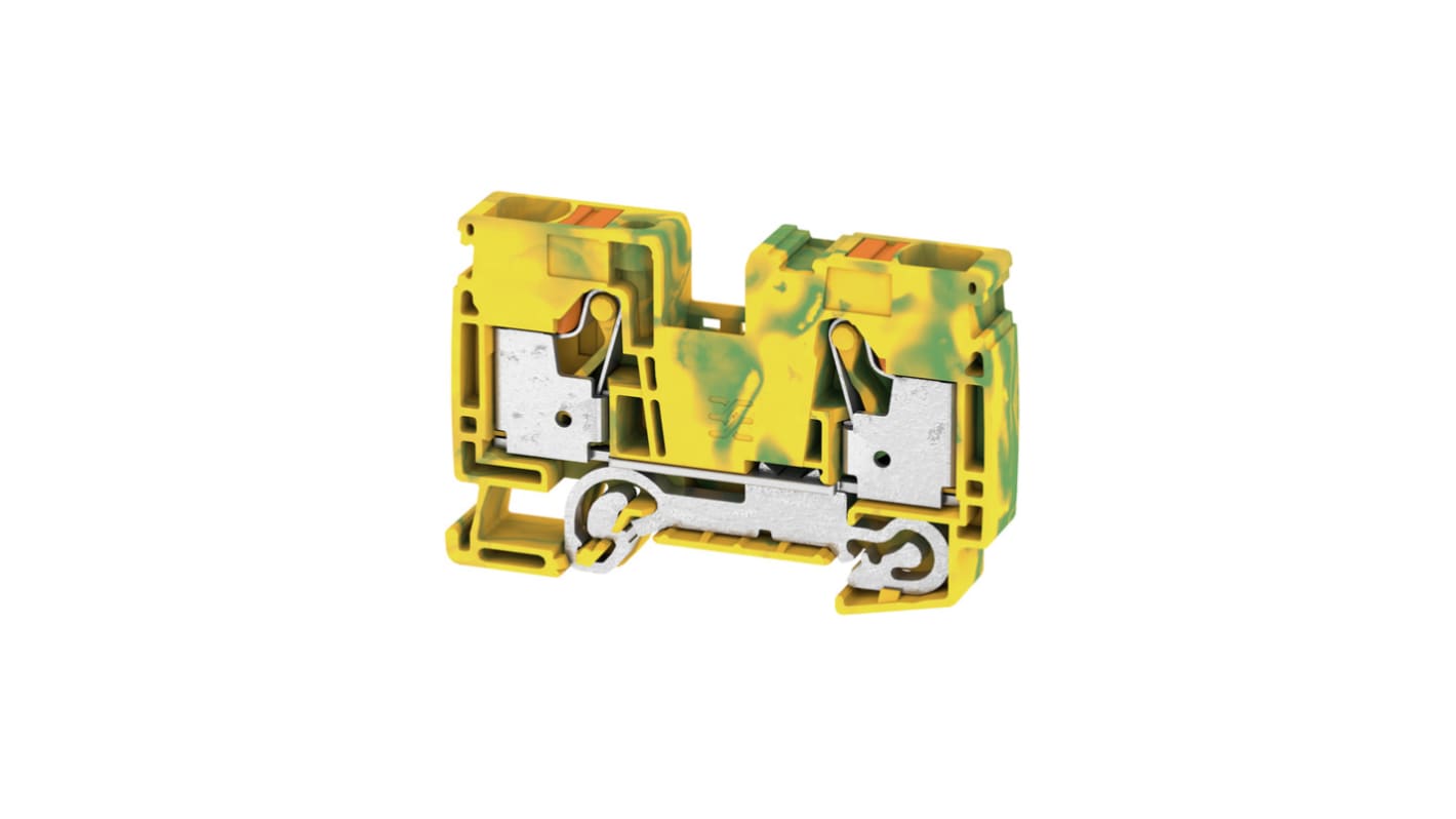 Weidmüller A2C Series Green/Yellow PE Terminal, 6mm², 1-Level, Push In Termination, ATEX, IECEx