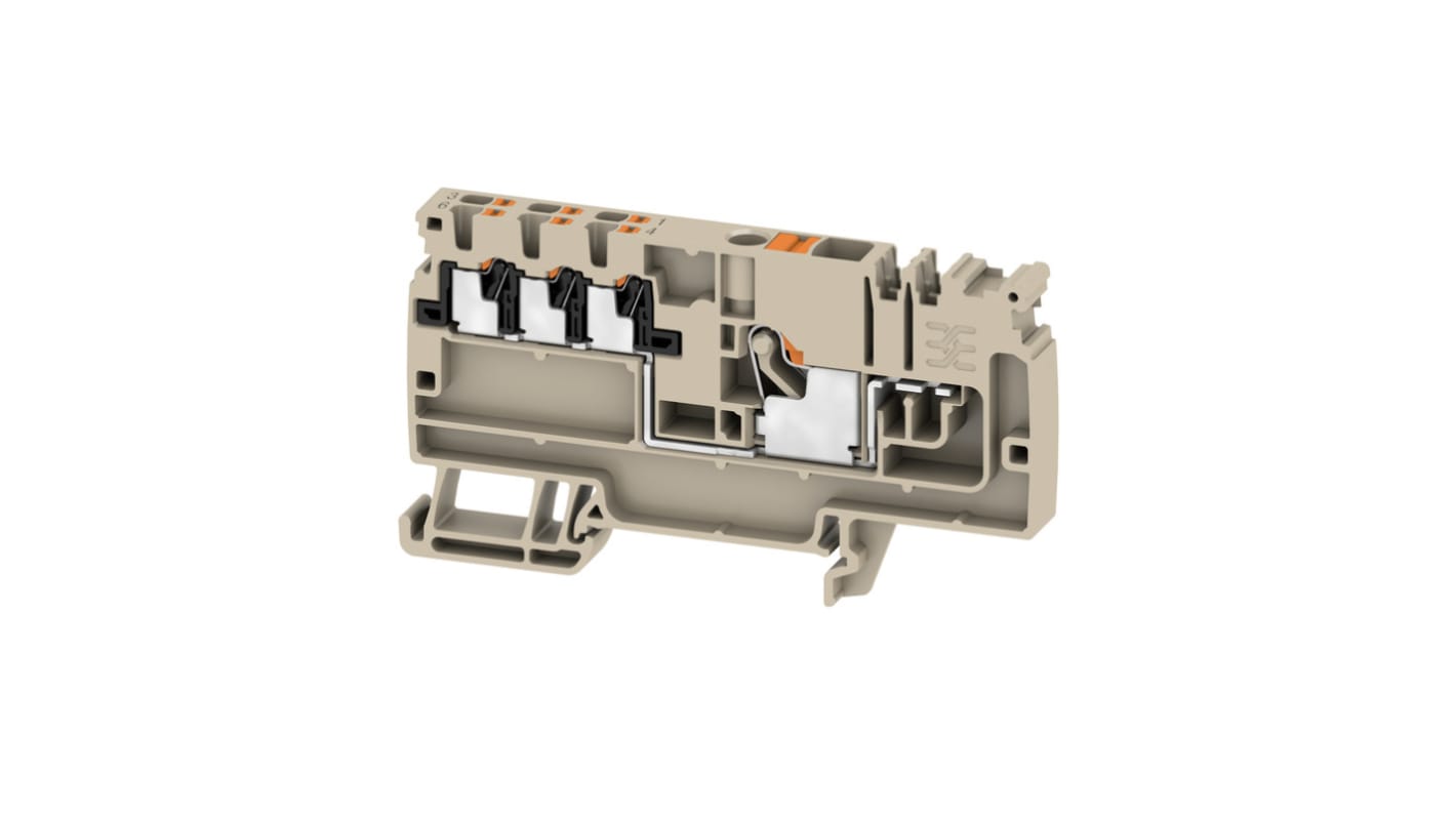 Weidmüller AAP Series Dark Beige Distribution Unit, 6mm², 1-Level, Push In Termination, ATEX, IECEx