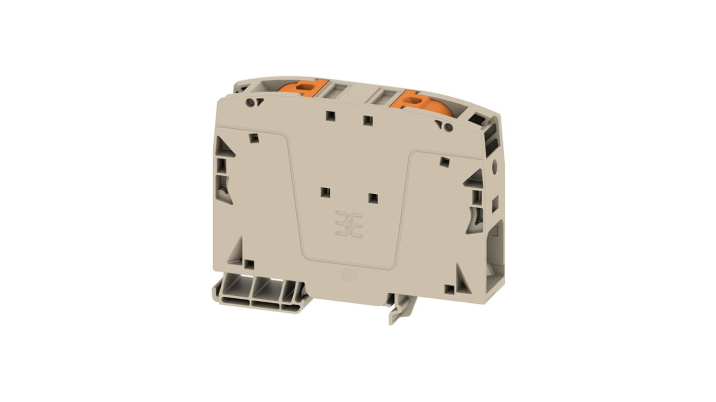 Weidmüller A2C Series Dark Beige Feed Through Terminal Block, 50mm², 1-Level, Push In Termination, ATEX, IECEx