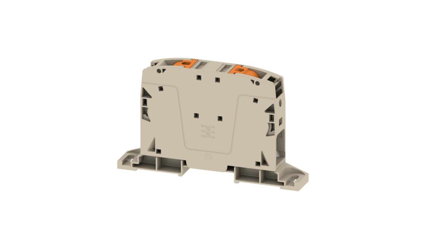 Weidmüller A2C Series Dark Beige Feed Through Terminal Block, 50mm², 1-Level, Push In Termination, ATEX, IECEx