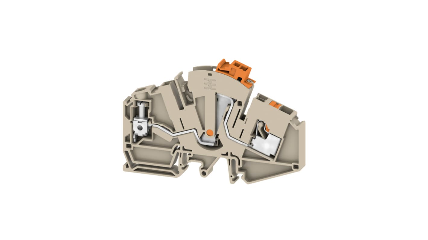 Weidmüller HTTB Series Dark Beige Test Disconnect Terminal Block, 6mm², 1-Level, Screw Termination, ATEX, IECEx