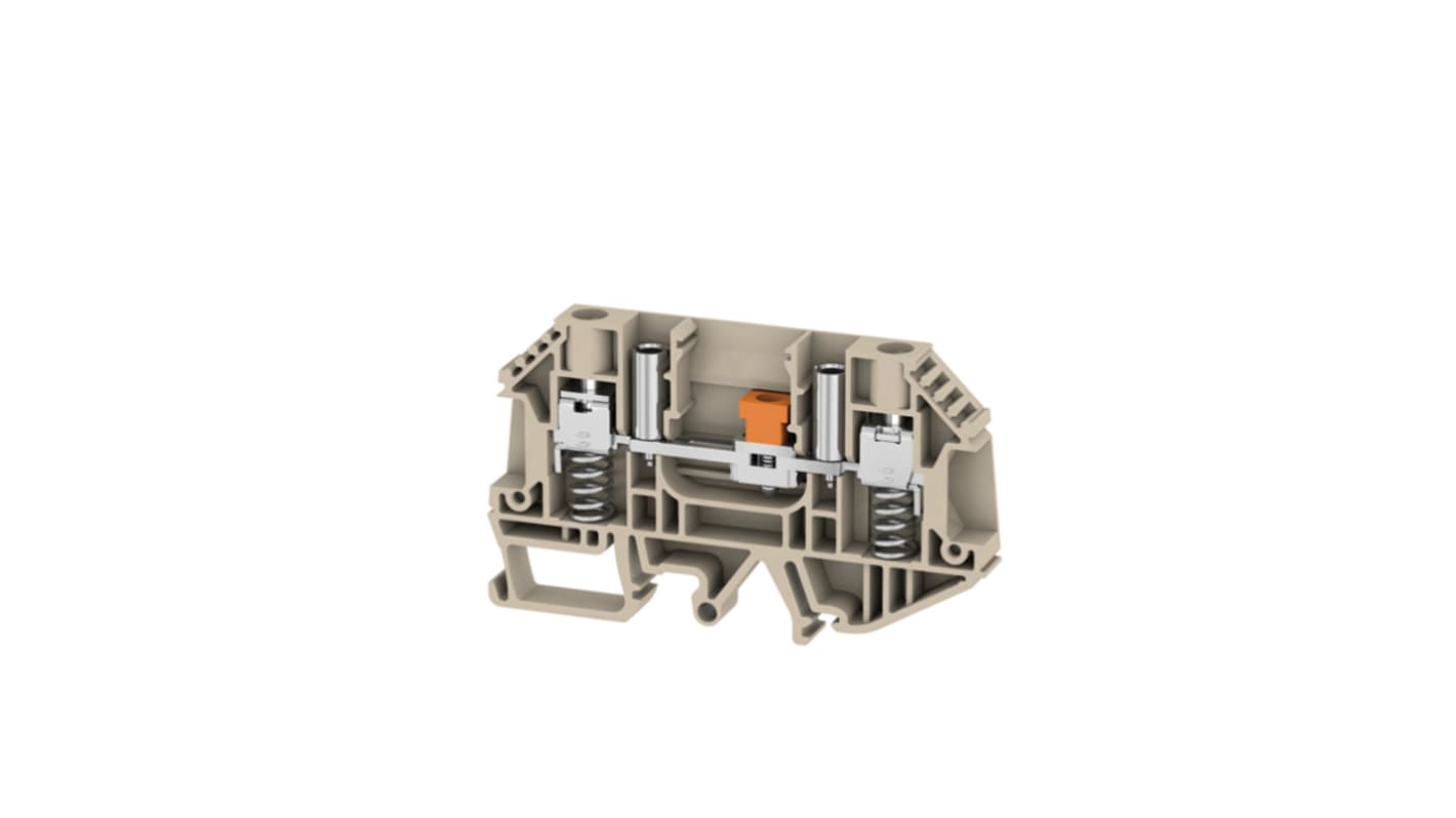 Weidmüller WTL Series Dark Beige Test Disconnect Terminal Block, 6mm², 1-Level, Screw Termination, ATEX, IECEx