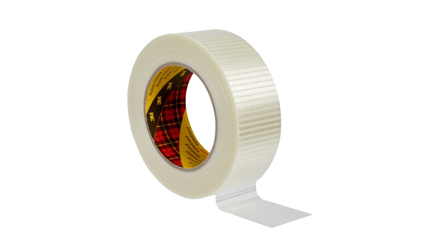 700003536 8956 White Transparent Packing Tape, 50m x 50mm