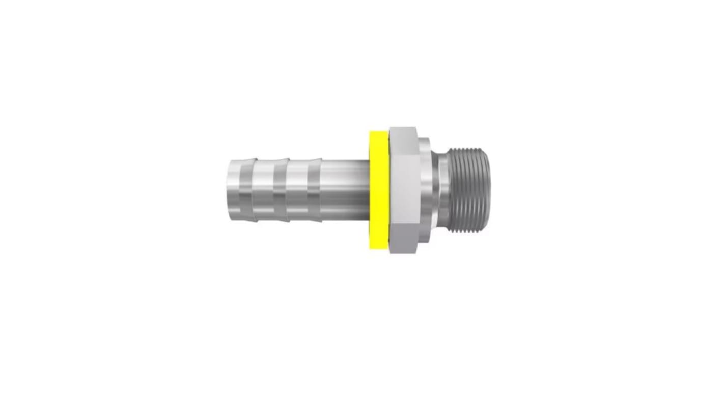 Parker Crimped Hose Fitting 1/2 in Hose to BSPP 1/2, 3D982-8-8B
