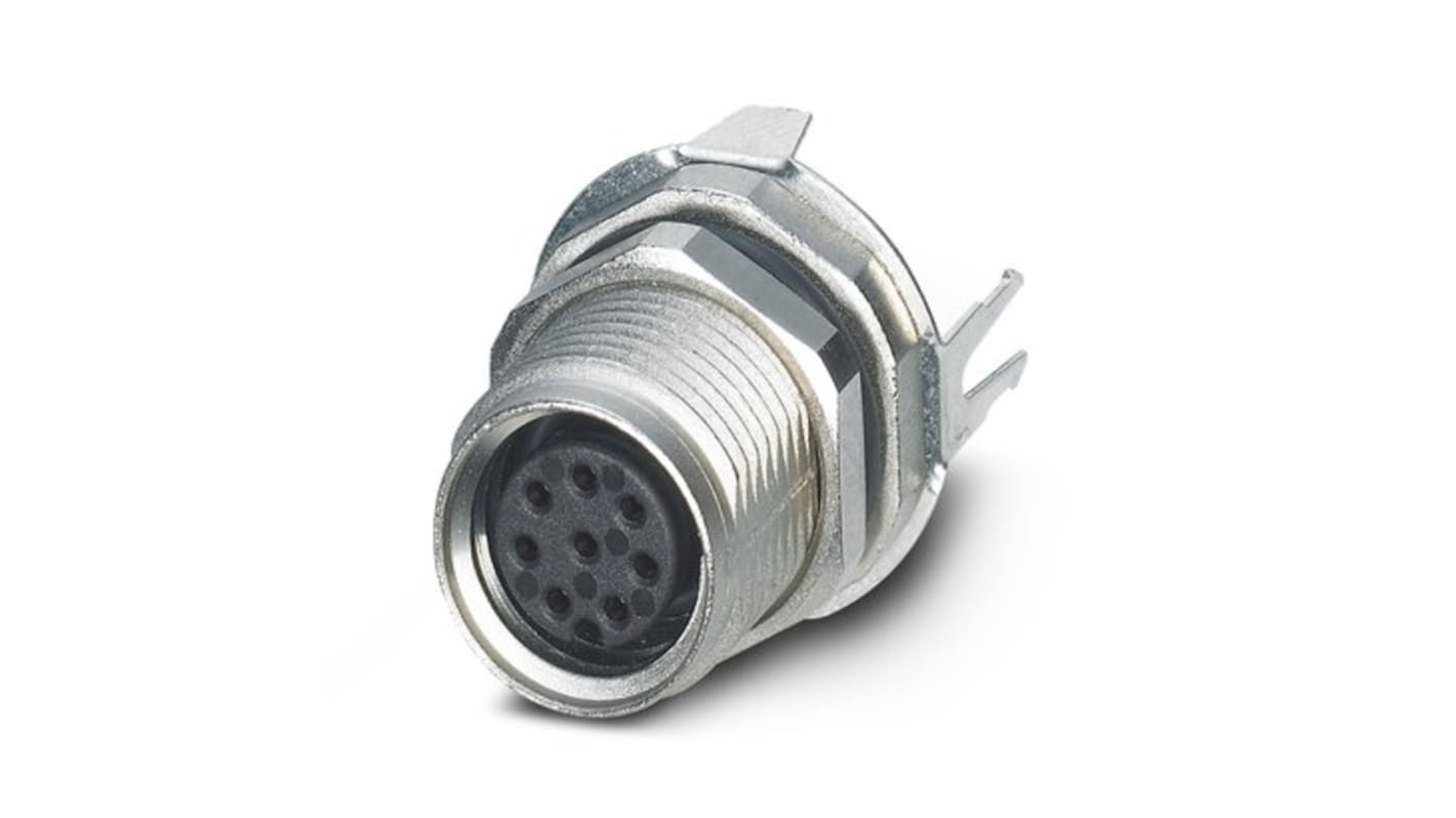 Phoenix Contact Connector, 8 Contacts, Rear Mount, M10 Connector, Socket, Female, IP67, SACC-DSI-M8FS-8CON-M10-L180 SH